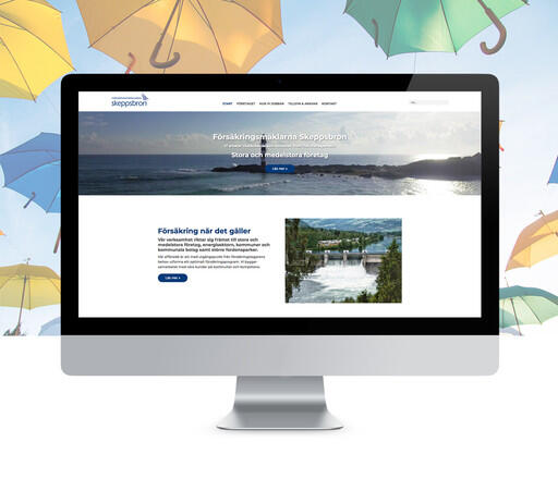 Försäkringsmäklarna Skeppsbrons nya hemsida skapad i Yodo CMS.